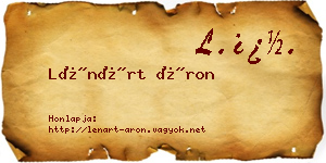 Lénárt Áron névjegykártya